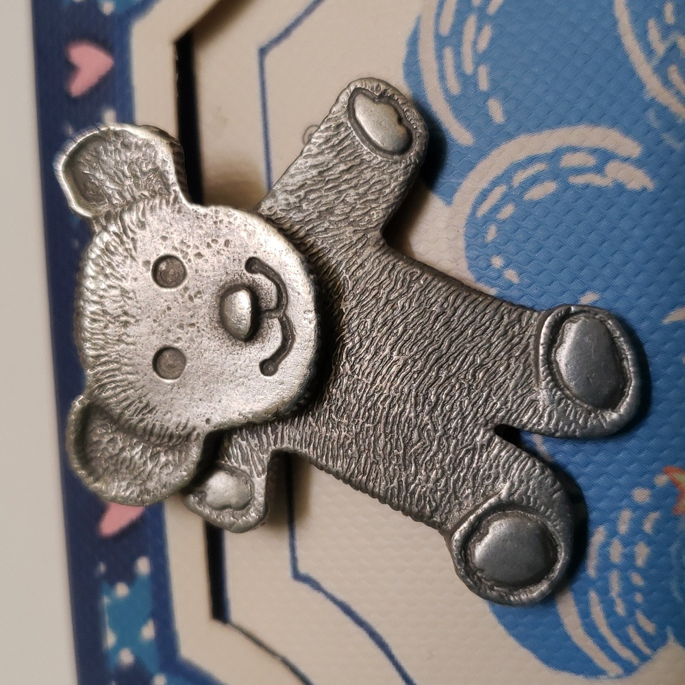 Teddy Bear Brooch Silver